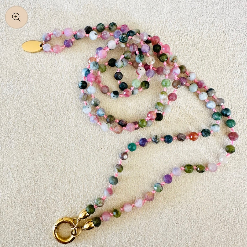 Edelsteinkette bunter Turmalin