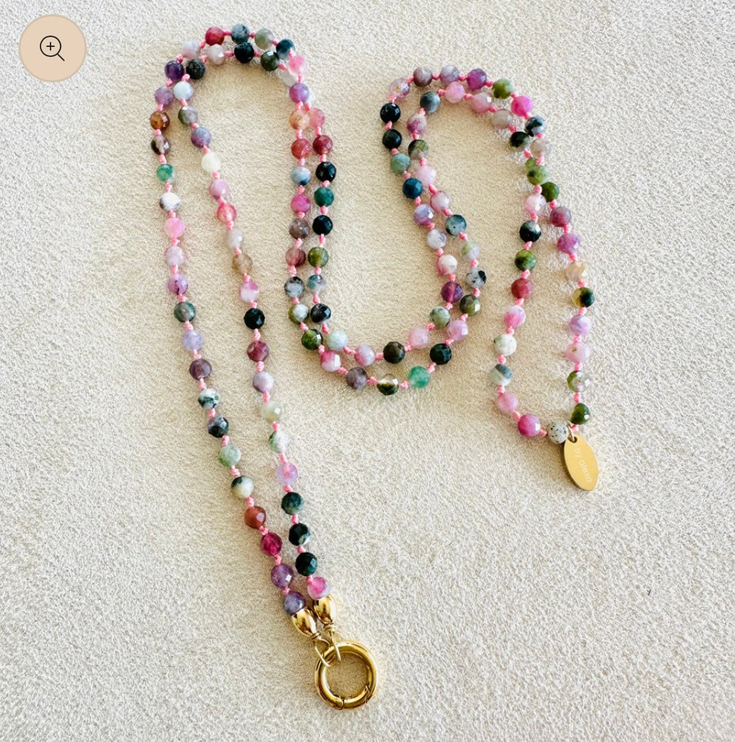 Edelsteinkette bunter Turmalin