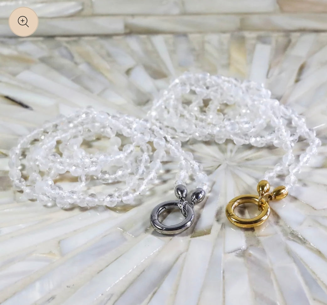 Edelsteinkette Bergkristall - 80cm