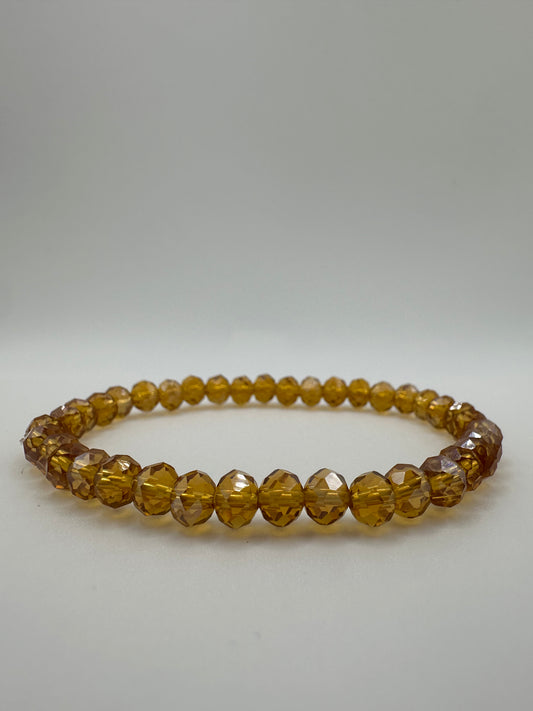 Kristallglasarmband – Goldton schimmernd | 18 cm